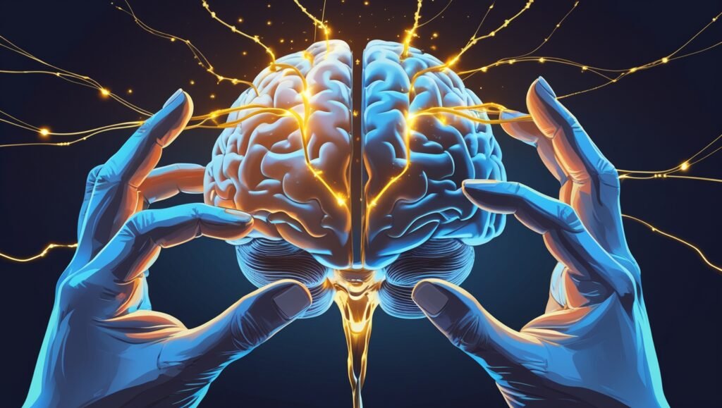 Sobreposição cerebral transparente 