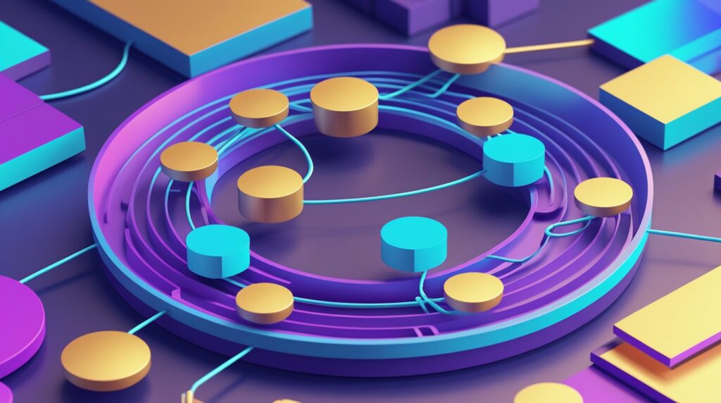 Representação abstrata de um portfólio diversificado