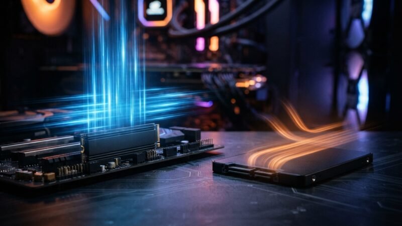 SSD NVMe ou SATA para jogos: o que muda nos carregamentos e o que não muda